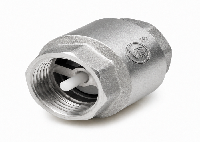 Reliable Non-Return Valve Manufacturer in India Metal non‑return valve (NRV) with threaded ends manufactured by VB Valve Pvt Ltd (India)